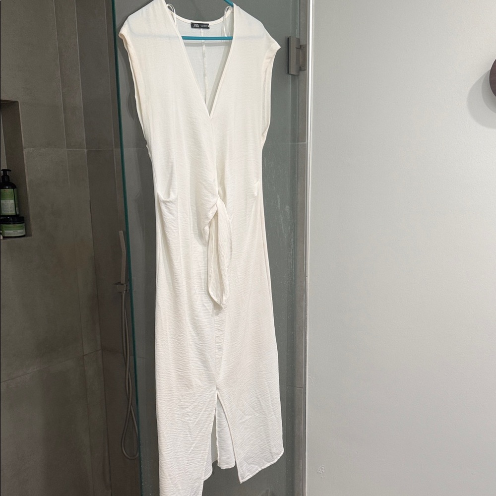 Zara white Midi Dress size M - Picture 2 of 8